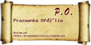 Prazsenka Ofélia névjegykártya